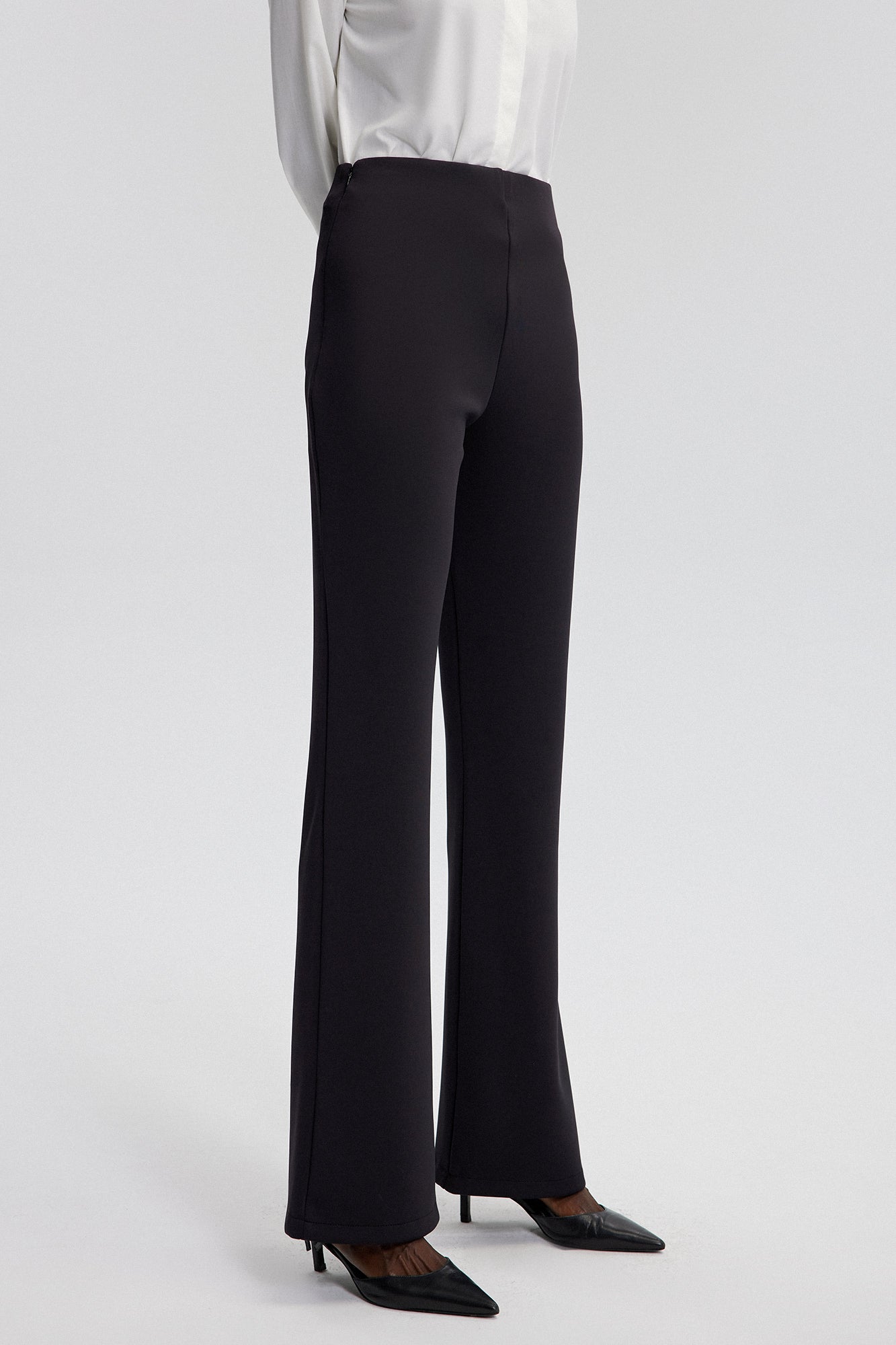 MID-RISE FLARE TROUSERS