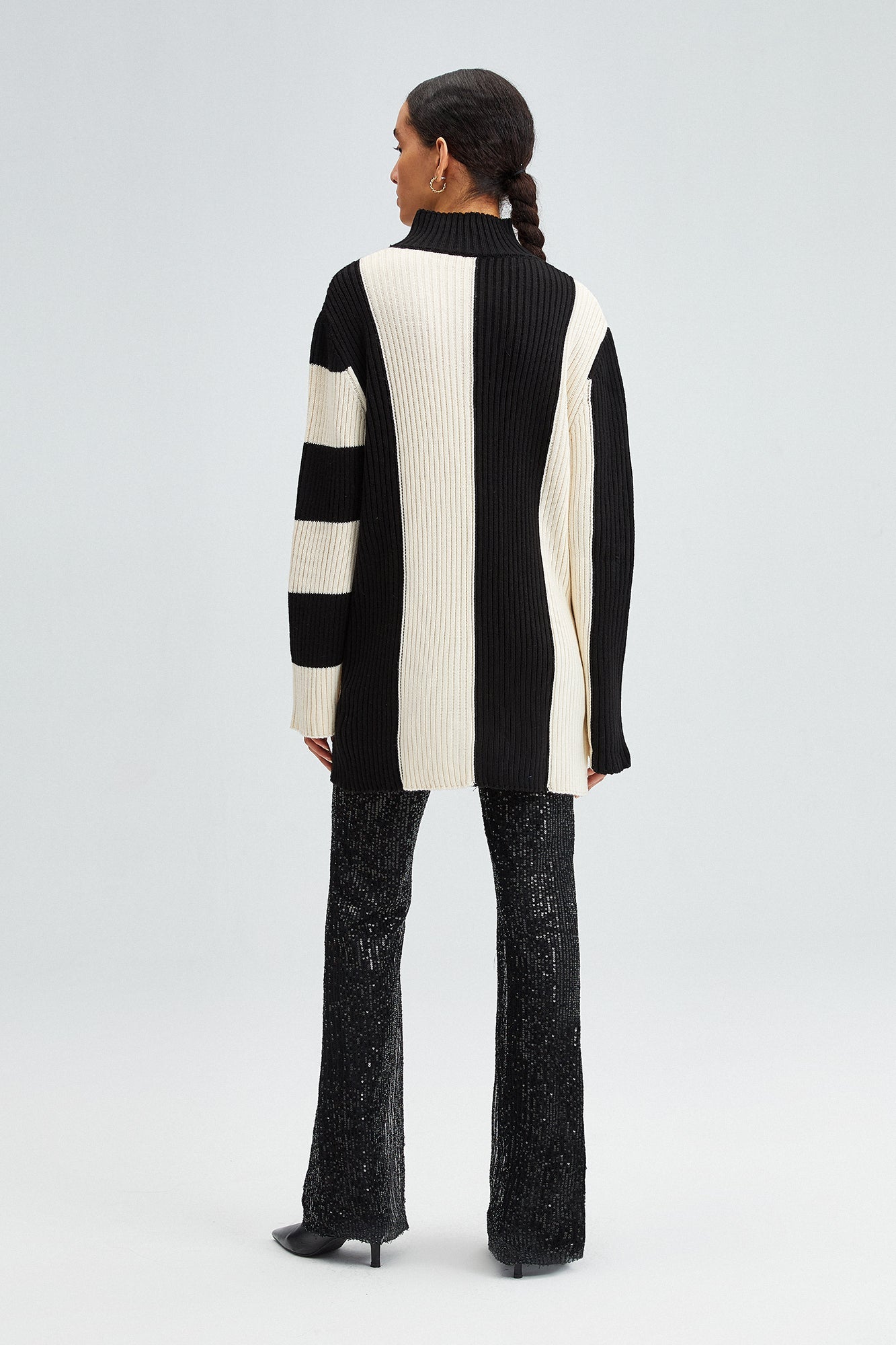 ASYMMETRIC STRIPED SWEATER