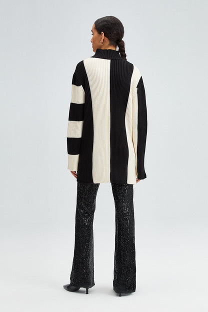 ASYMMETRIC STRIPED SWEATER