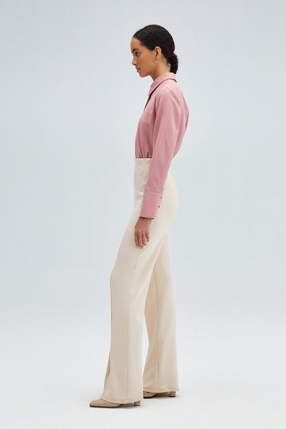 SLIT DETAILED JERSEY TROUSERS