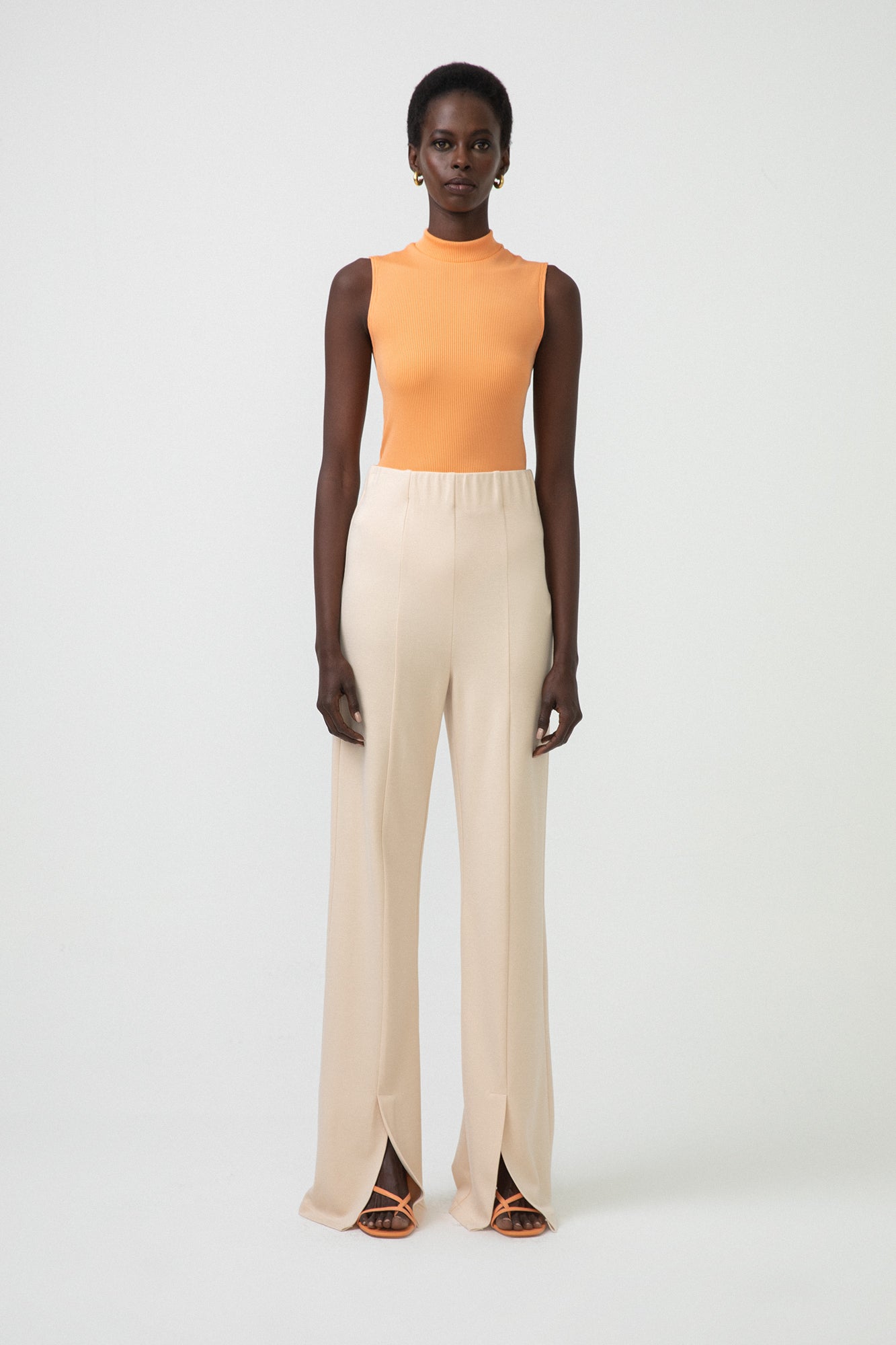 SLIT DETAILED JERSEY TROUSERS