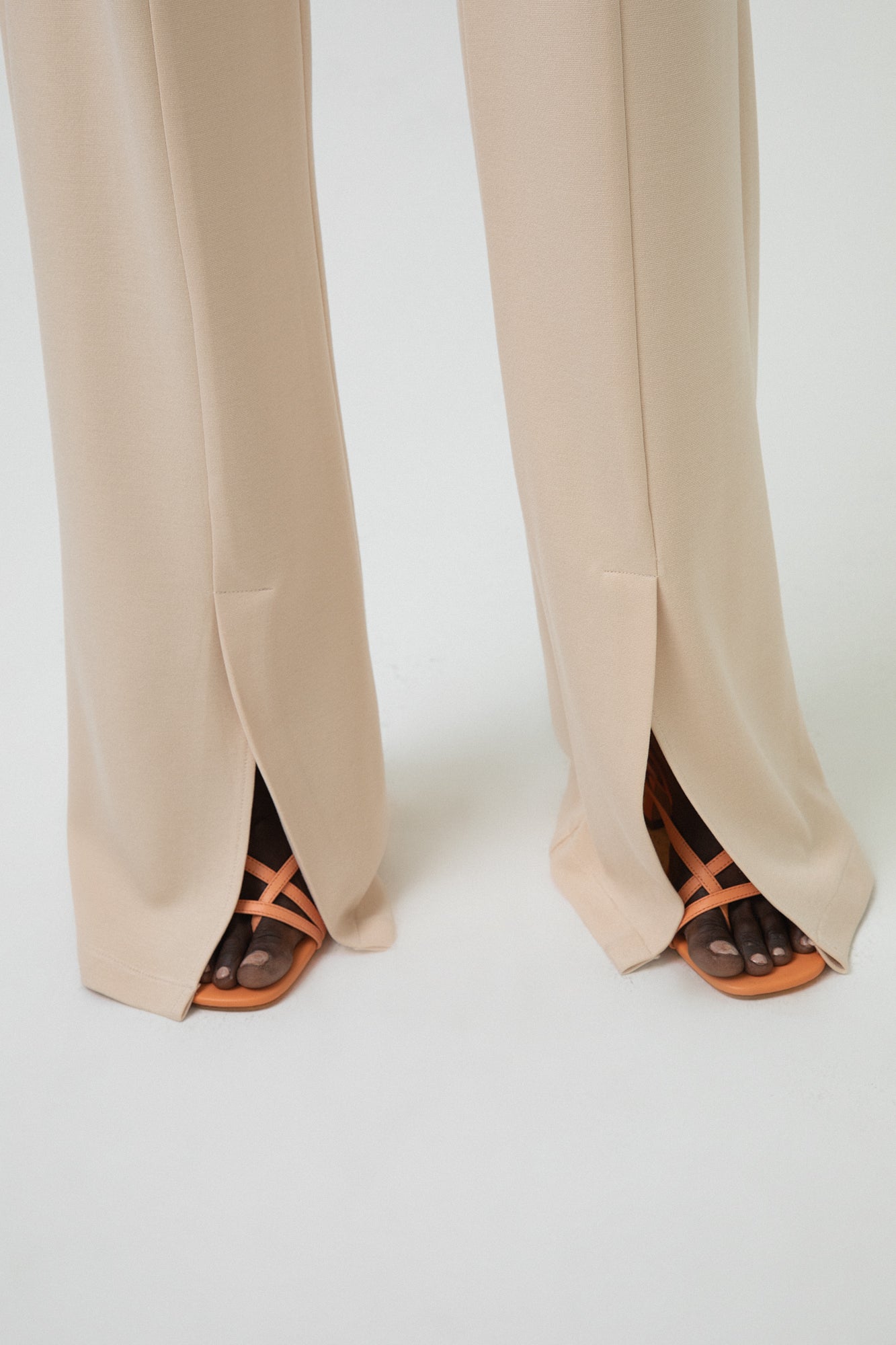 SLIT DETAILED JERSEY TROUSERS