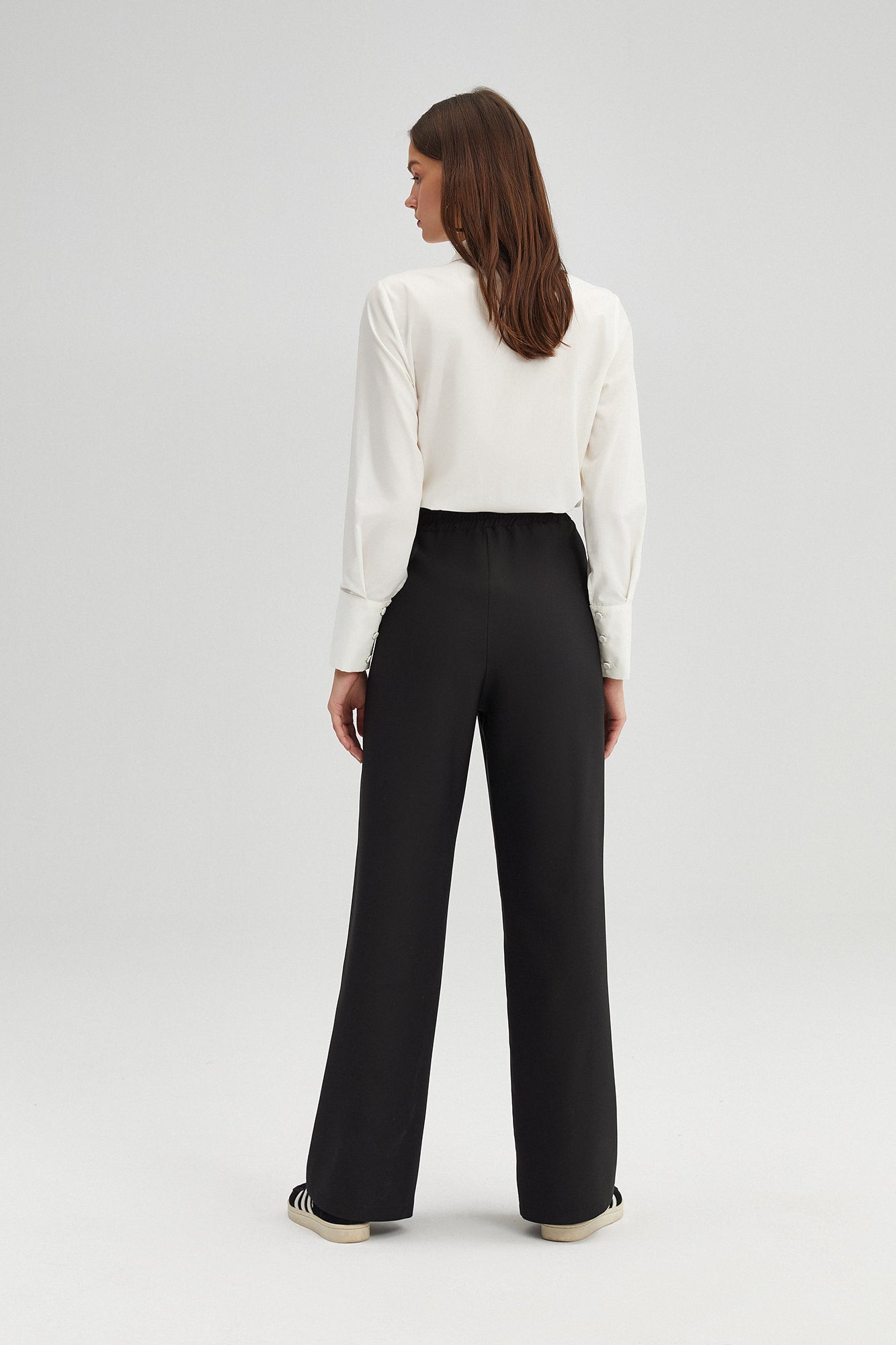 RIBBED CREPE TROUSERS