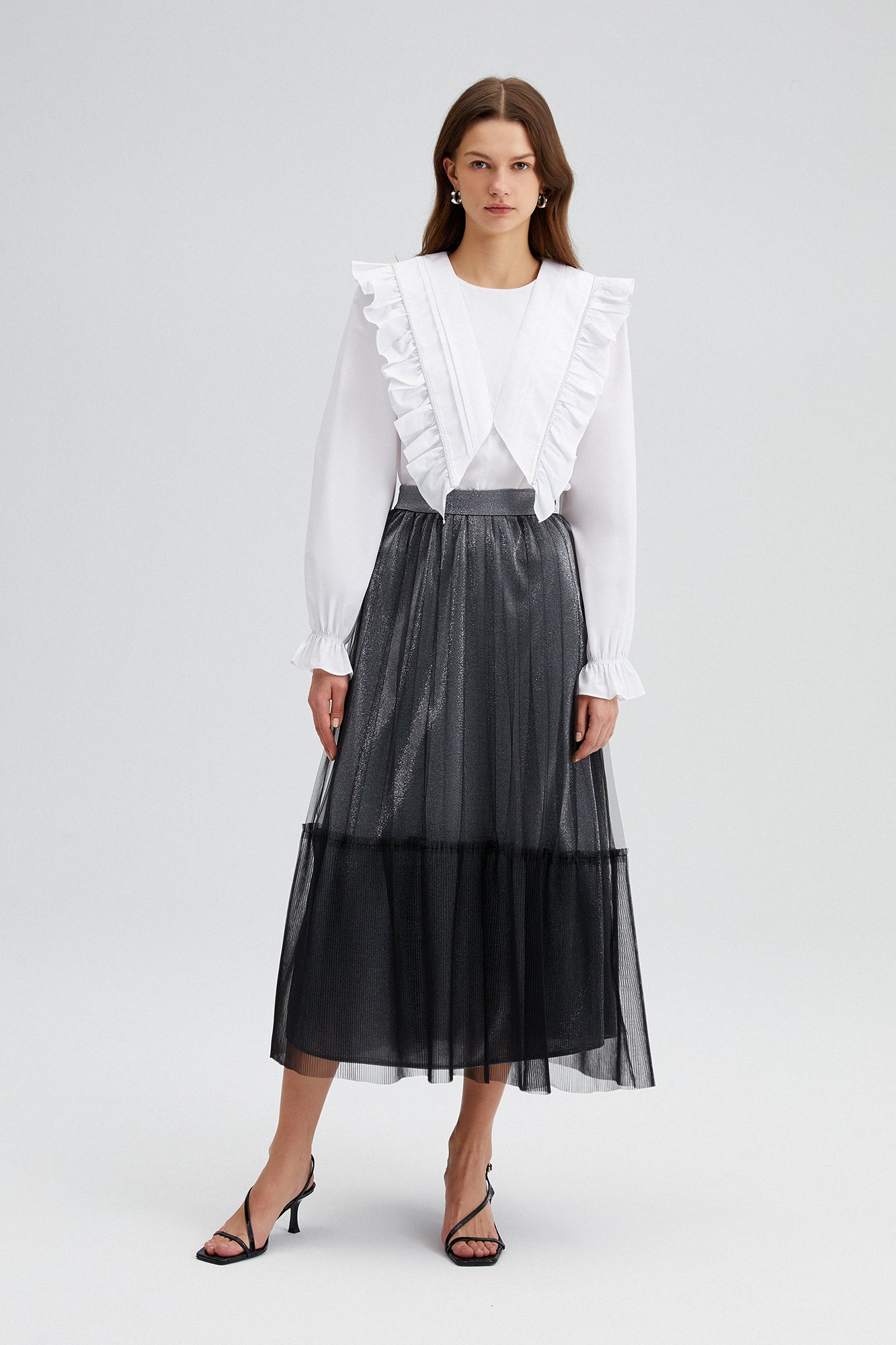 PLEATED TULLE SKIRT