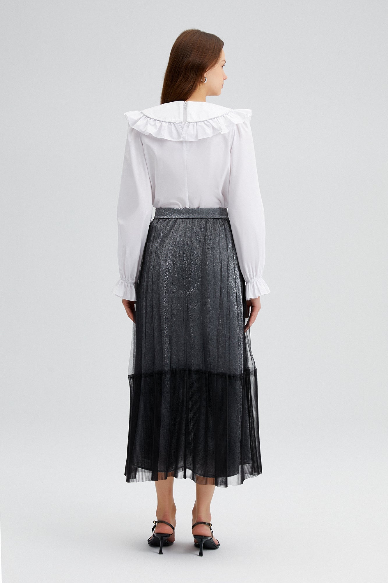 PLEATED TULLE SKIRT