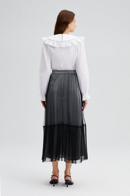 PLEATED TULLE SKIRT