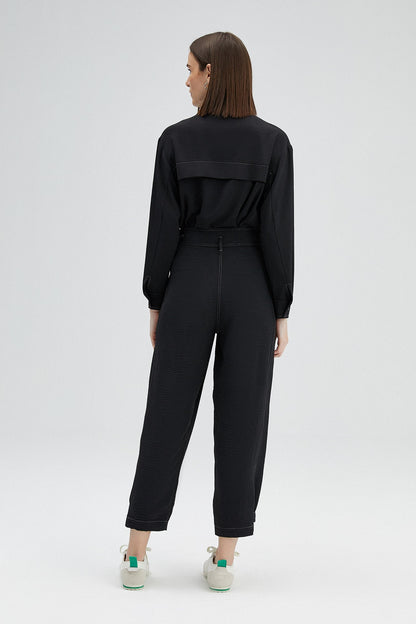 CONTRAST STITCHED BAGGY TROUSERS