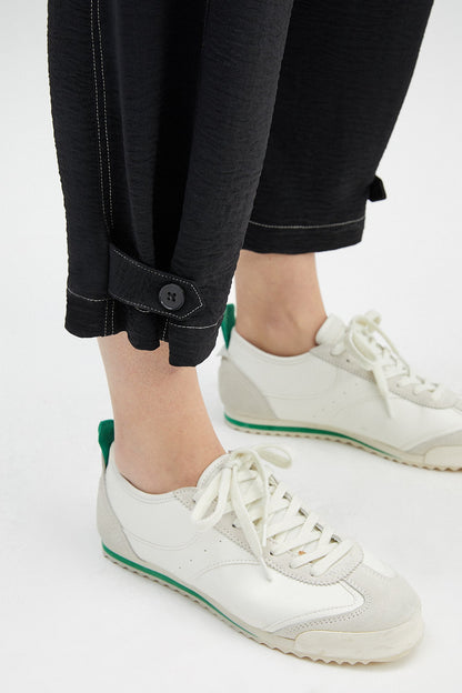 CONTRAST STITCHED BAGGY TROUSERS